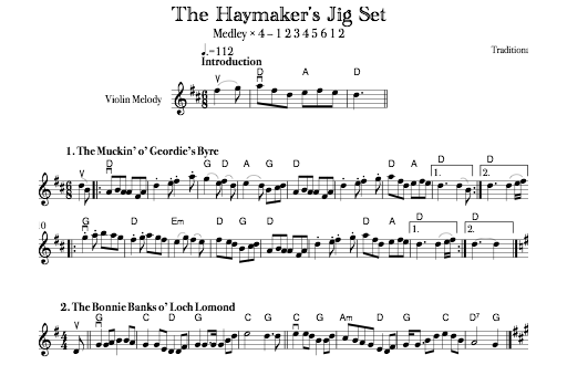 Sheet music showing articulations and partial bars.