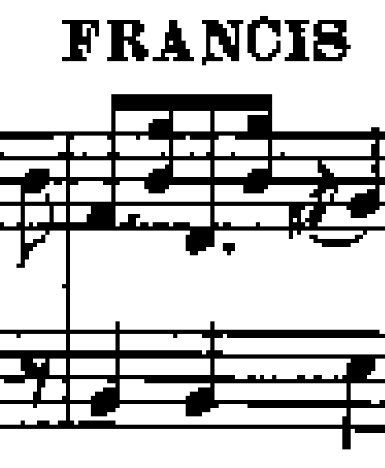 Fragment of sheet music in poor quality
